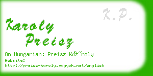 karoly preisz business card